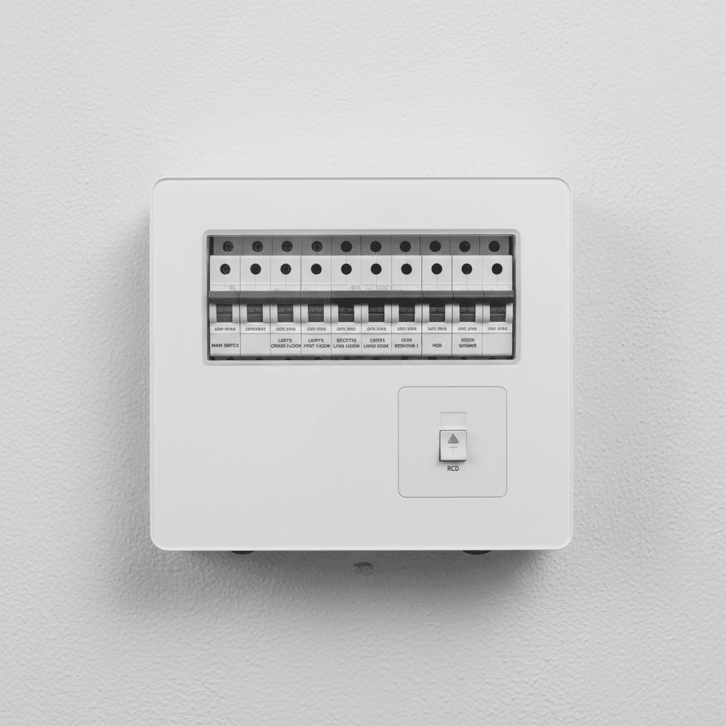 Modern consumer unit with circuit breakers