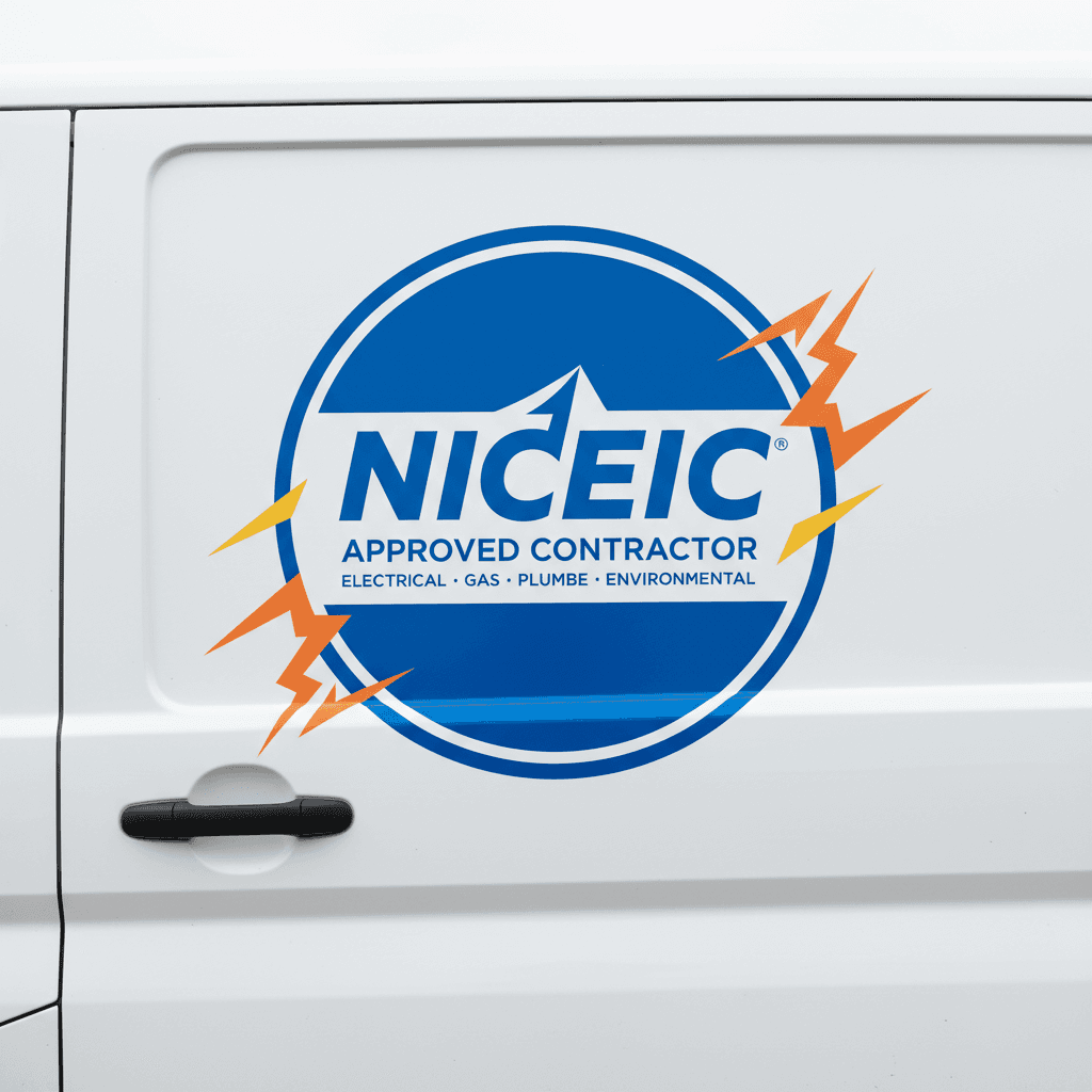NICEIC approved contractor logo on business vehicle