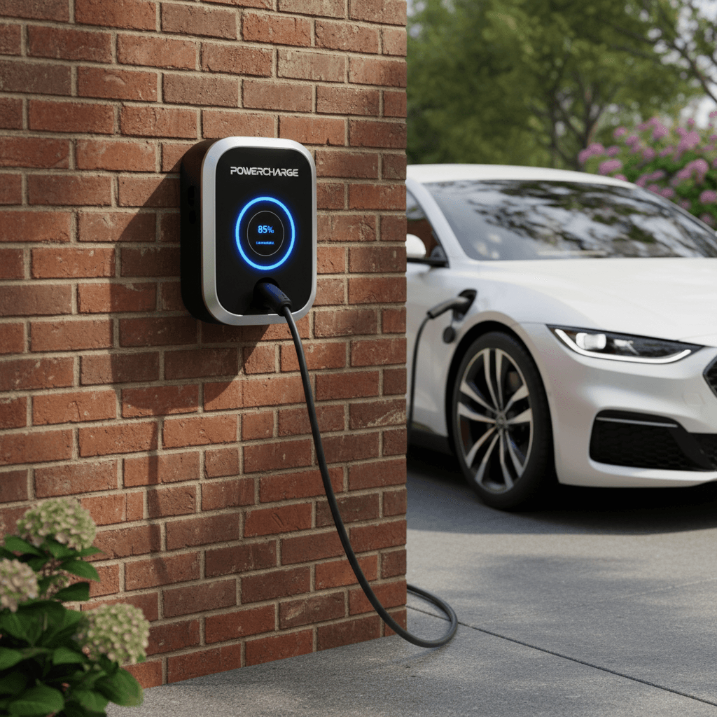 EV charger installed on a driveway in Brentwood